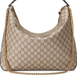 Authentic Gucci Large Hobo Bag with Chain Detail
